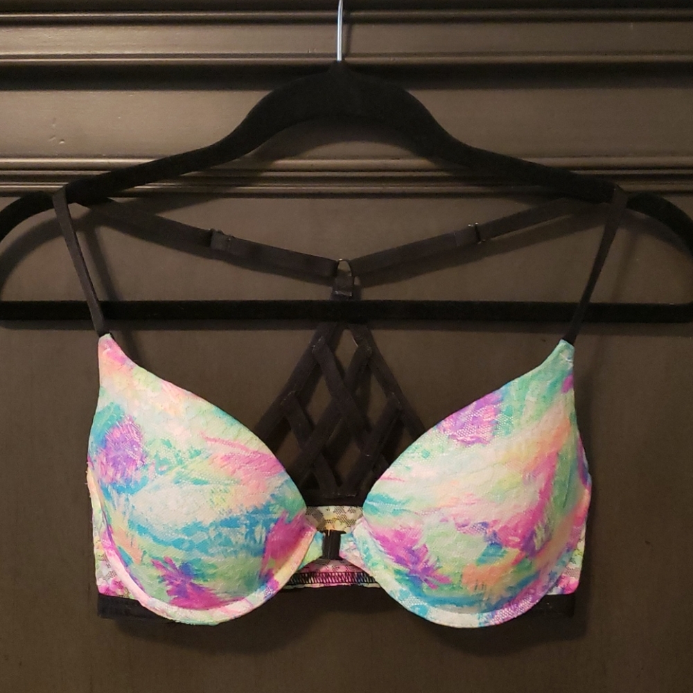 Pink Racerback Pushup Bra